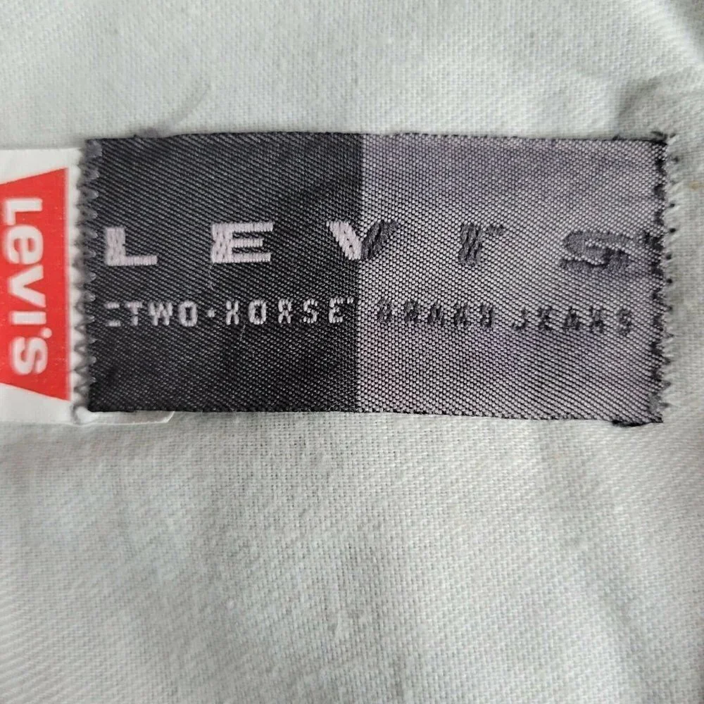 Levis Two Horses Jeans 40X34 Gray Red Batwing Tag Orange Tab Vintage 80s
